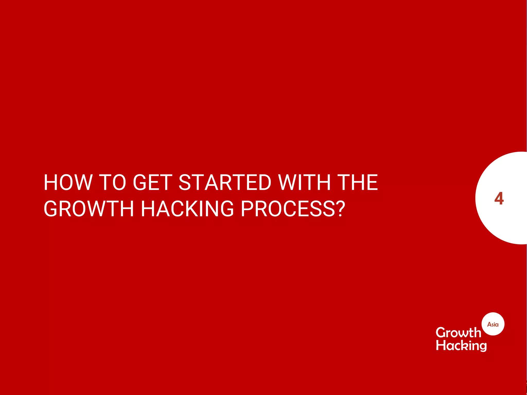 HOW TO GET STARTED WITH THE
GROWTH HACKING PROCESS?
4
 