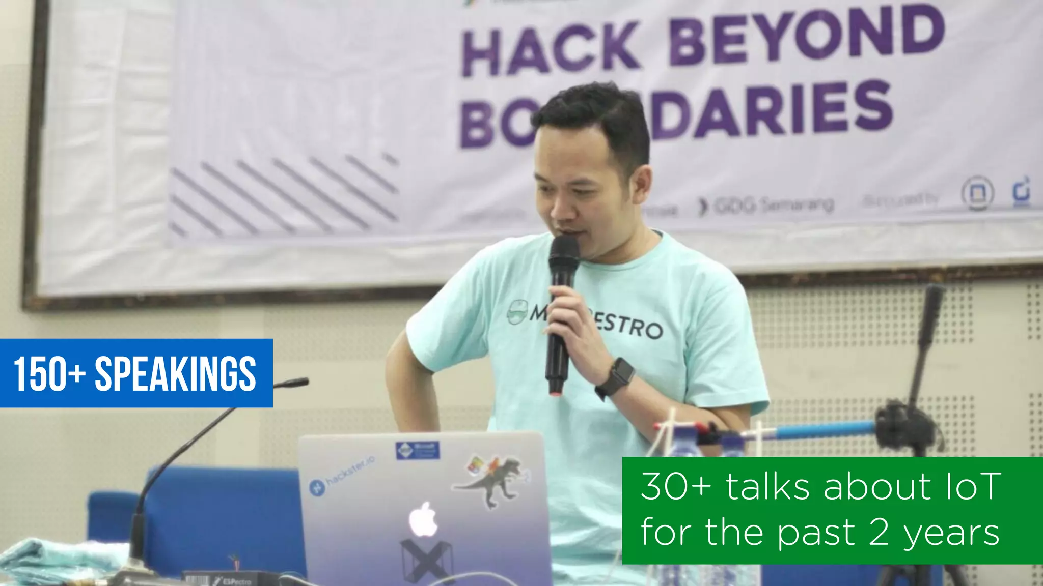 150+ Speakings
30+ talks about IoT
for the past 2 years
 