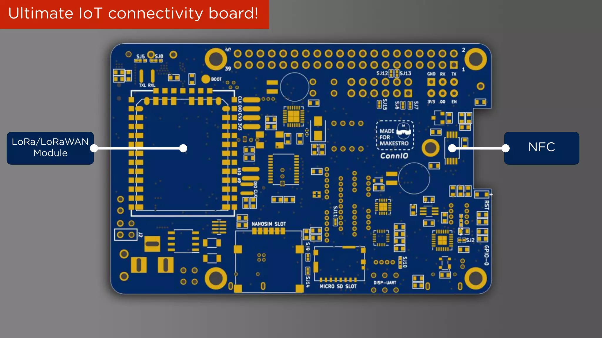 Ultimate IoT connectivity board!
LoRa/LoRaWAN
Module
NFC
 