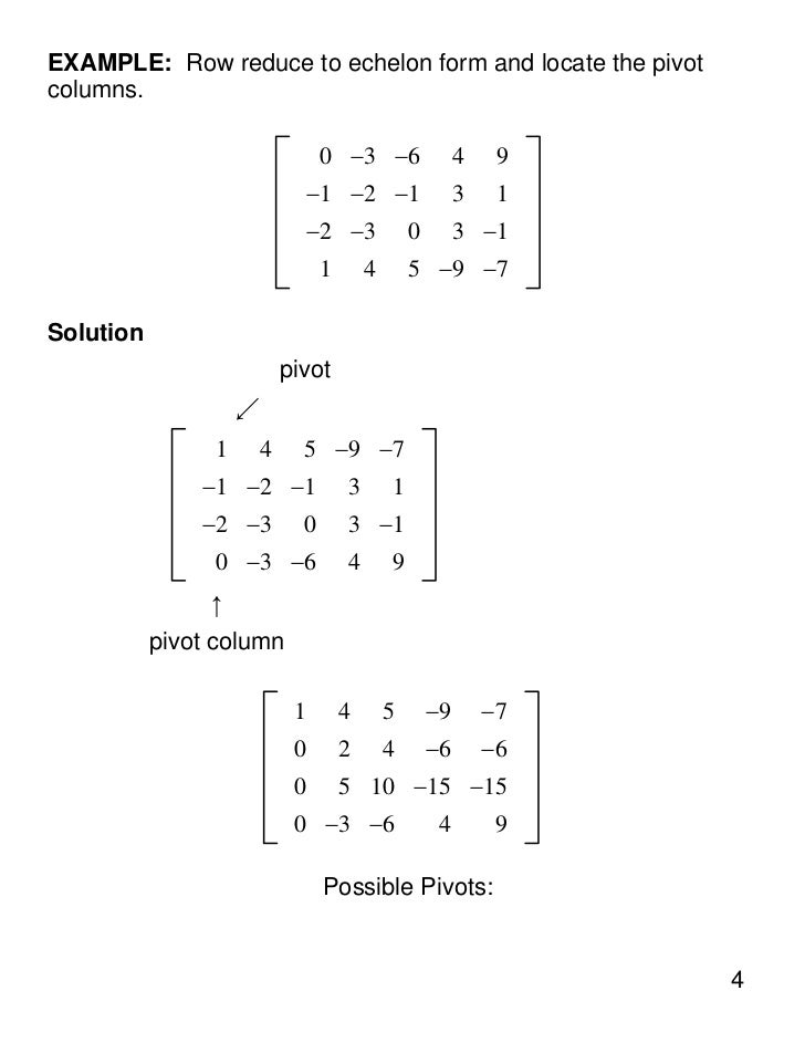 echelon or not column echelon form