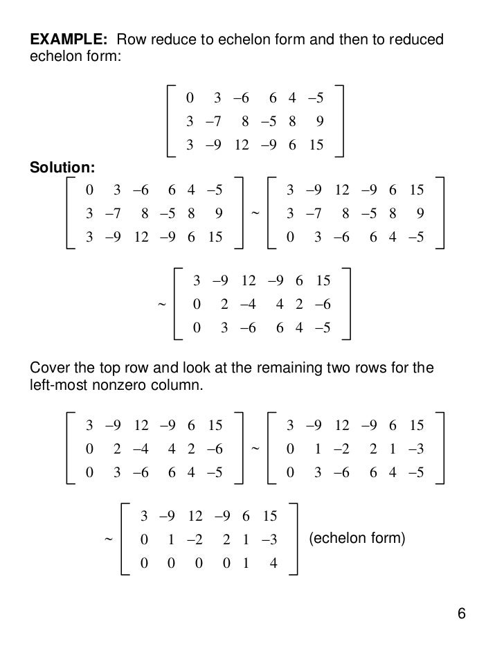 echelon or not column echelon form