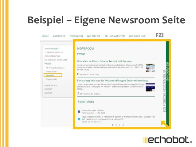 Echobot Newsroom Der Online Pressespiegel Fur Ihre Homepage