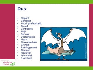 Dus: Elegant Compleet Houdingsafhankelijk Overal  Contrastrijk Altijd Robuust Doordeweeks Ideaal Onvermoeibaar Grondig Richtinggevend All-round Figuratief Informatief Essentieel 