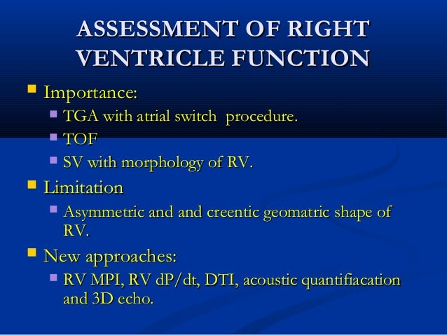 Echocardiographic evaluation of lv function