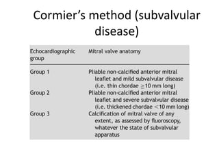 Cormier’s method (subvalvular
disease)
 
