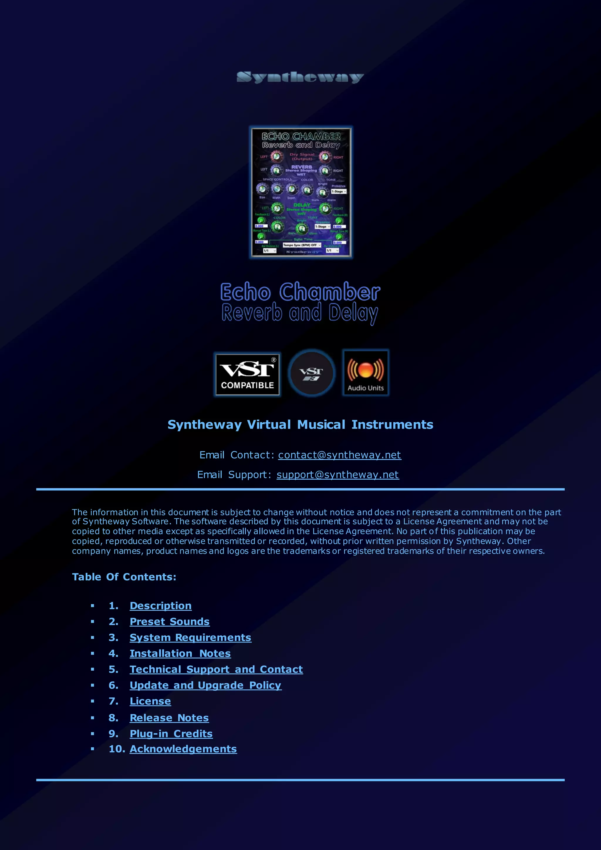 Echo Chamber Reverb and Delay Effect VST VST3 Audio Unit Plugins Plate