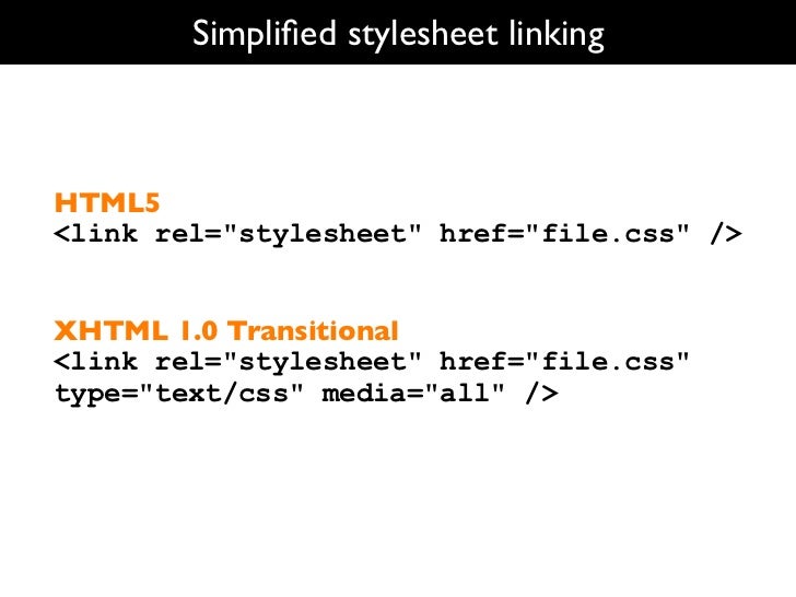 Simpliﬁed Stylesheet Linking Html5 Link