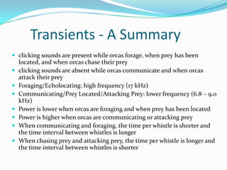 Orca Language Echolocation and Bioacoustics in Orcinus orca | PPTX