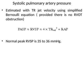 Tr Jet Rvsp ECHO right ventricle AND pulmonary artery pressure .pptx