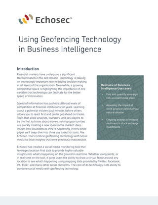 Access customers with Echosec Business Intelligence