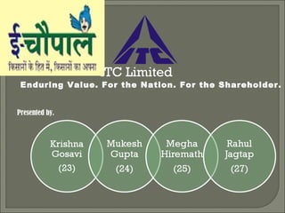 ITC Limited  Enduring Value. For the Nation. For the Shareholder. Presented by. 