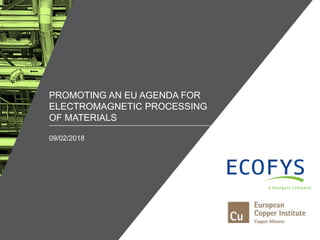 / ©ECOFYS, A NAVIGANT COMPANY. ALL RIGHTS RESERVED1
PROMOTING AN EU AGENDA FOR
ELECTROMAGNETIC PROCESSING
OF MATERIALS
09/02/2018
 