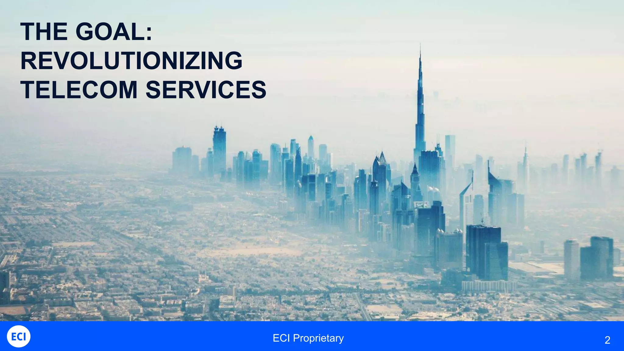 ECI Proprietary 2
THE GOAL:
REVOLUTIONIZING
TELECOM SERVICES
 