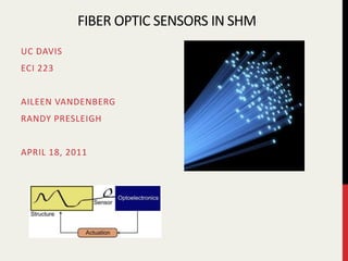 Fiber optic sensors in sHM UC Davis  ECI 223 Aileen vandenberg Randy Presleigh April 18, 2011 
