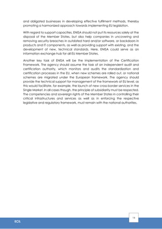 ECIL: EU Cybersecurity Package and EU Certification Framework | PDF ...