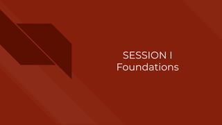 SESSION I
Foundations
 