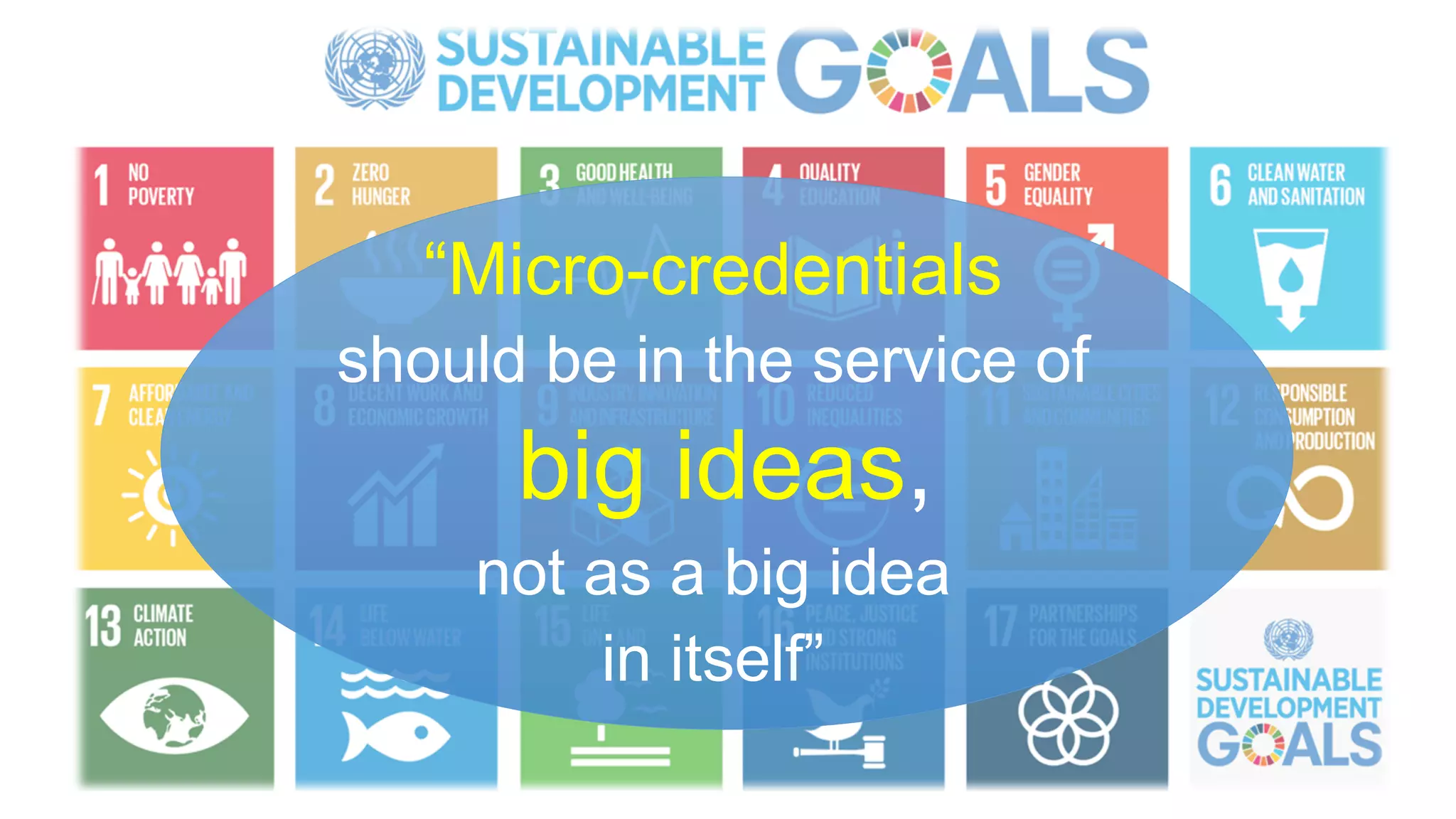 “Micro-credentials
should be in the service of
big ideas,
not as a big idea
in itself”