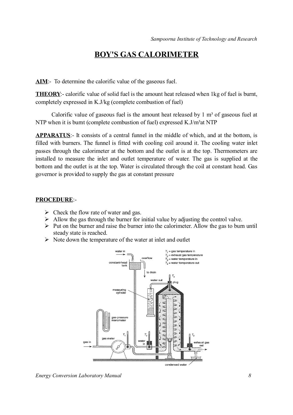 Energy Conversion lab manual