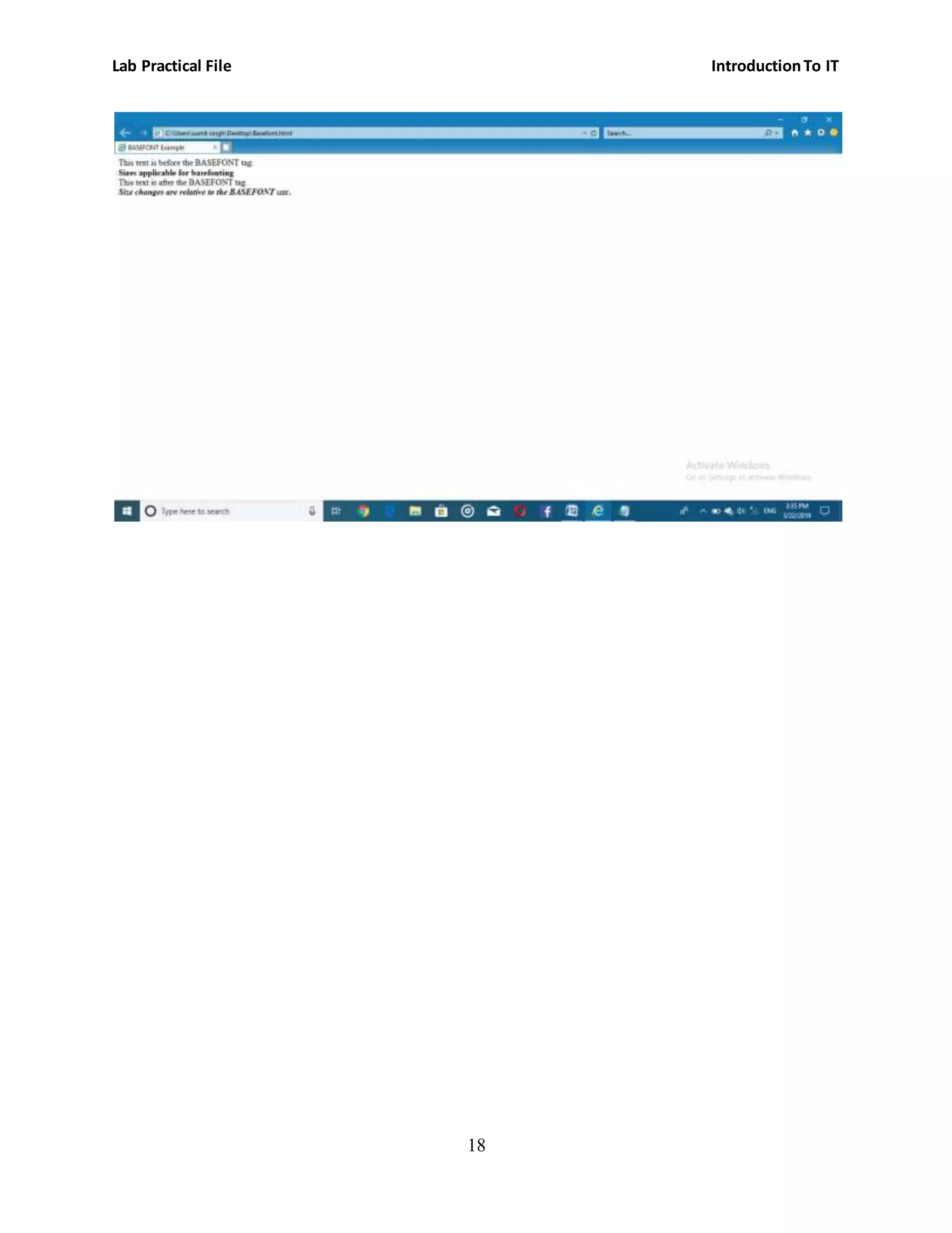 Lab Practical File IntroductionTo IT
18
 