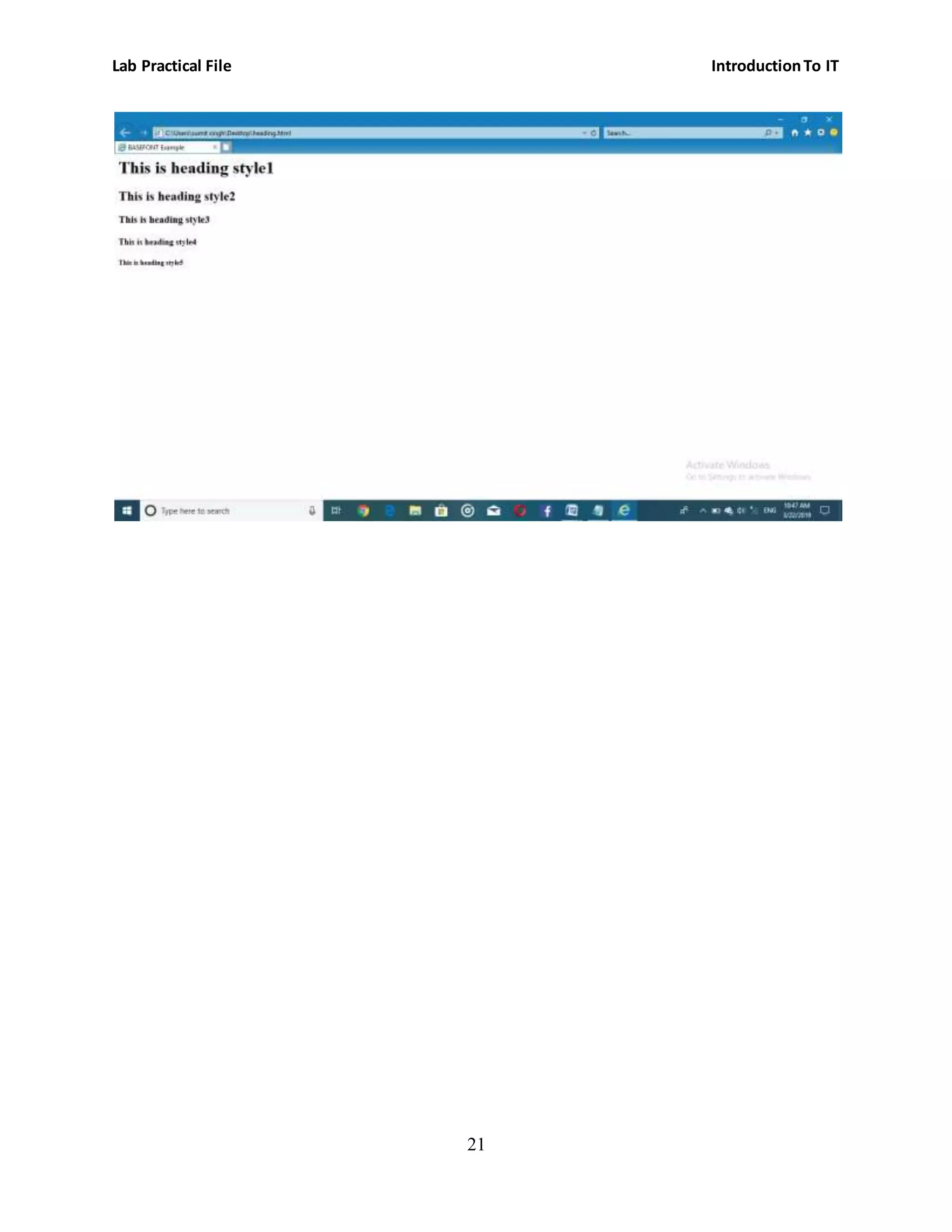 Lab Practical File IntroductionTo IT
21
 