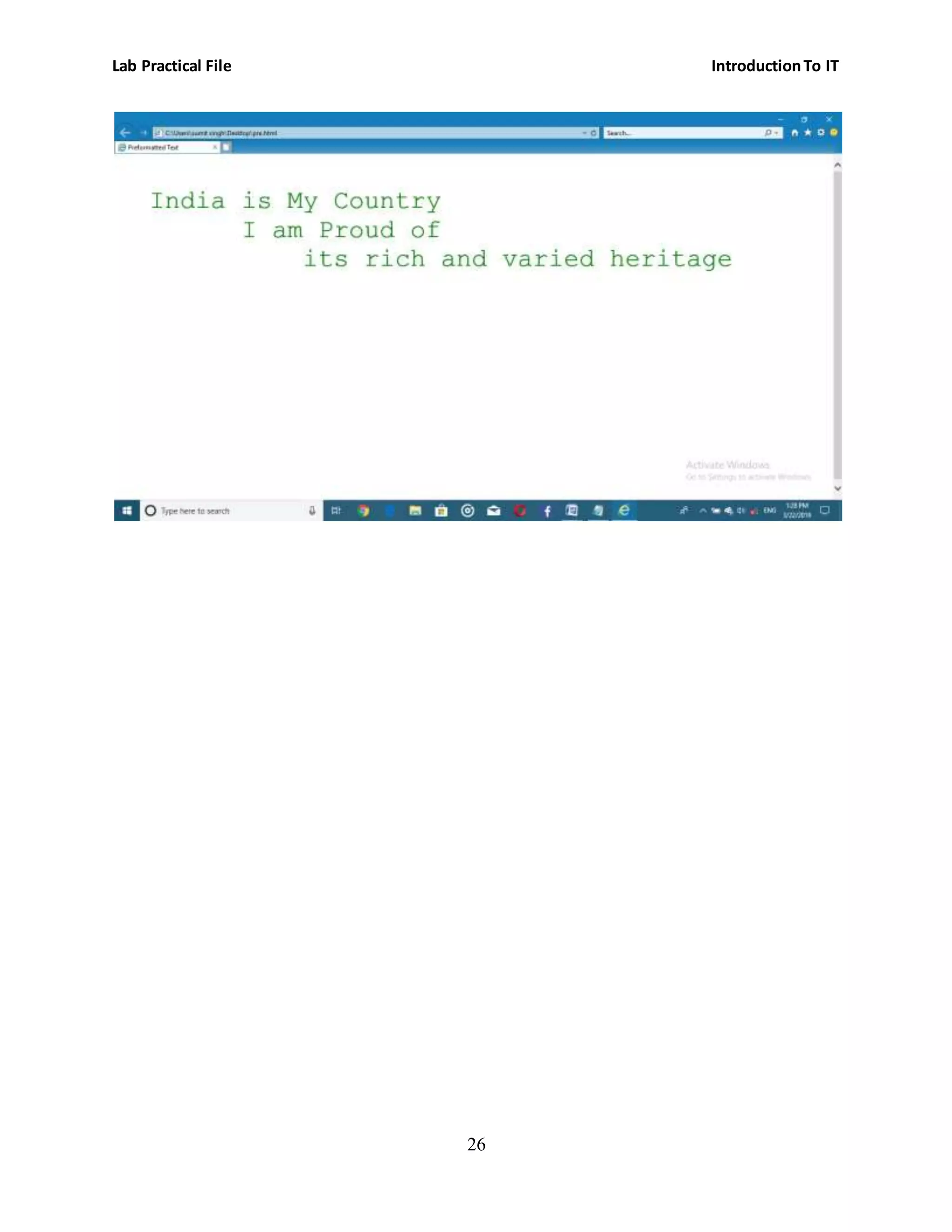 Lab Practical File IntroductionTo IT
26
 