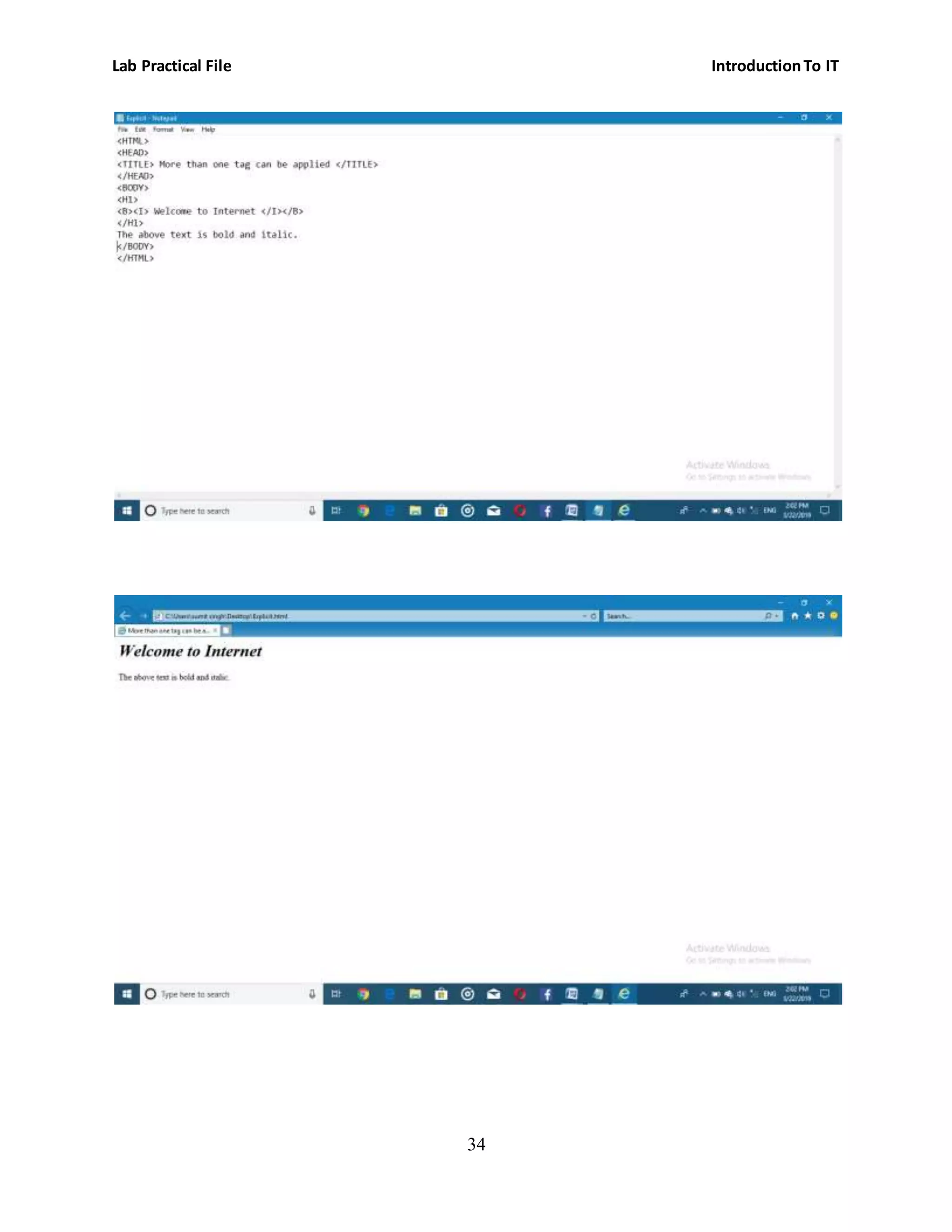 Lab Practical File IntroductionTo IT
34
 
