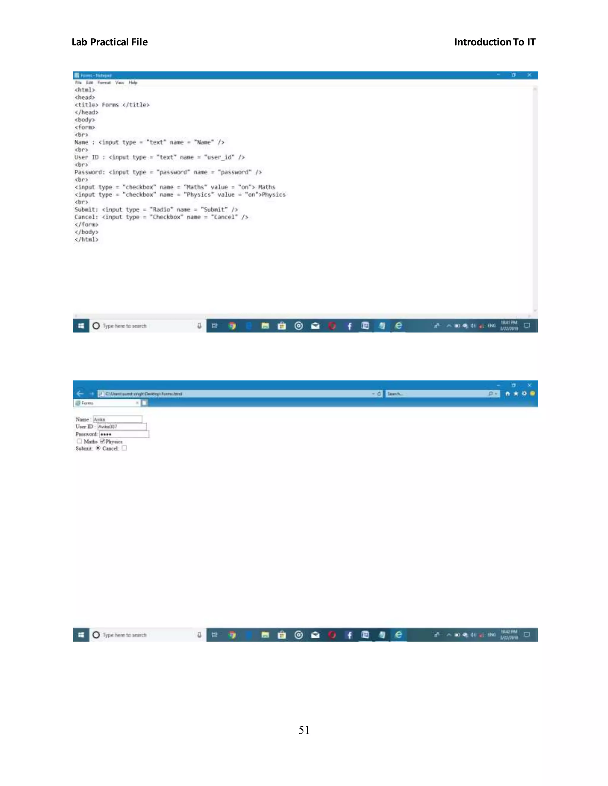 Lab Practical File IntroductionTo IT
51
 