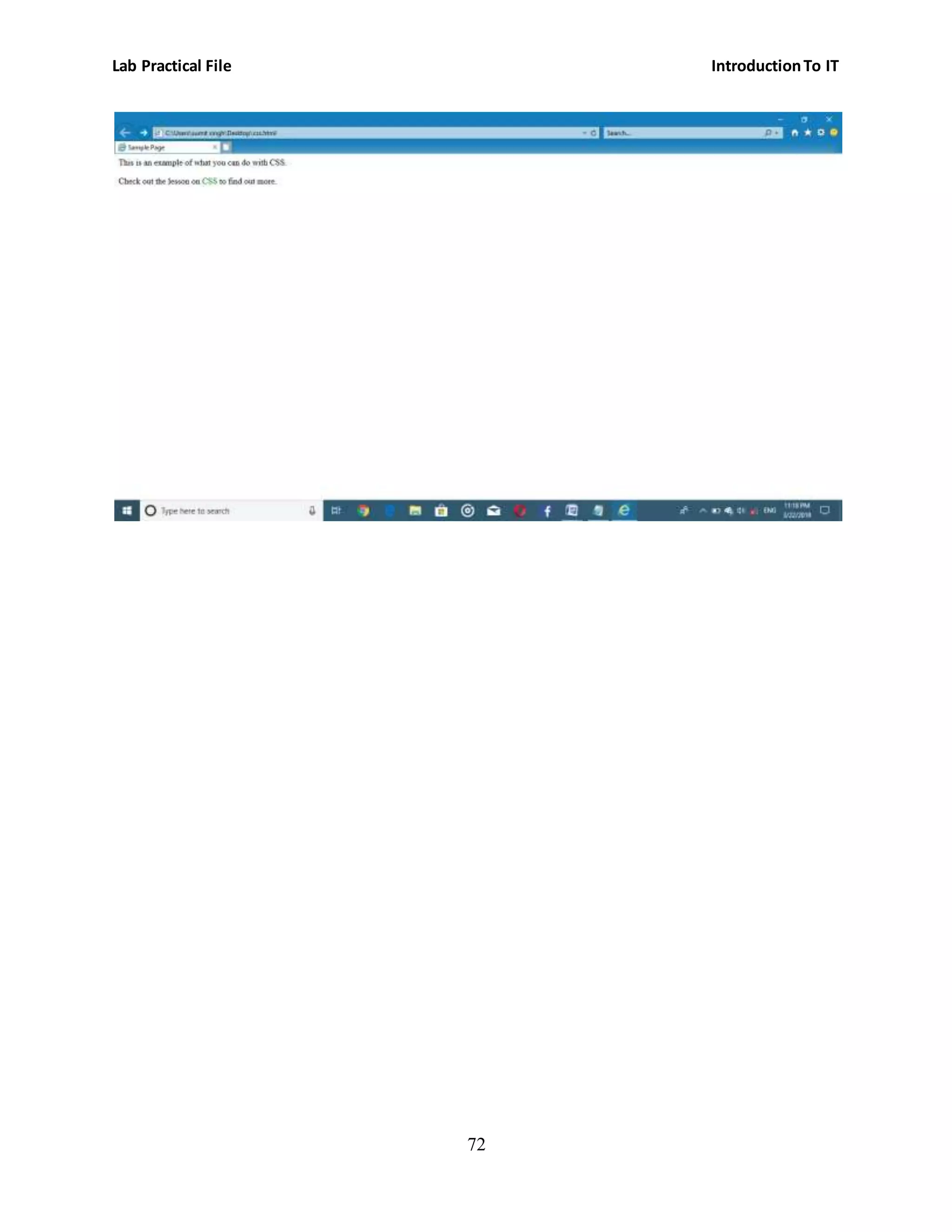 Lab Practical File IntroductionTo IT
72
 