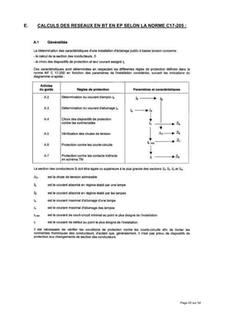 E.   CALCULS DES RESEAUX EN BT EN EP SELON LA NORME C17-205 :




                                                          Page 45 sur 54
 
