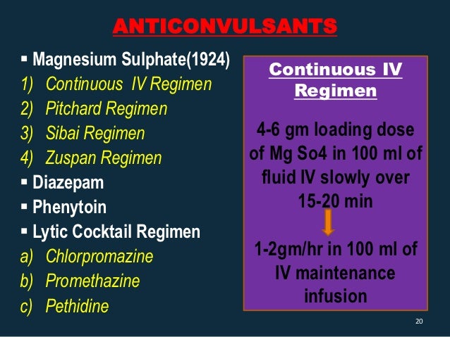eclampsia in dose diazepam of