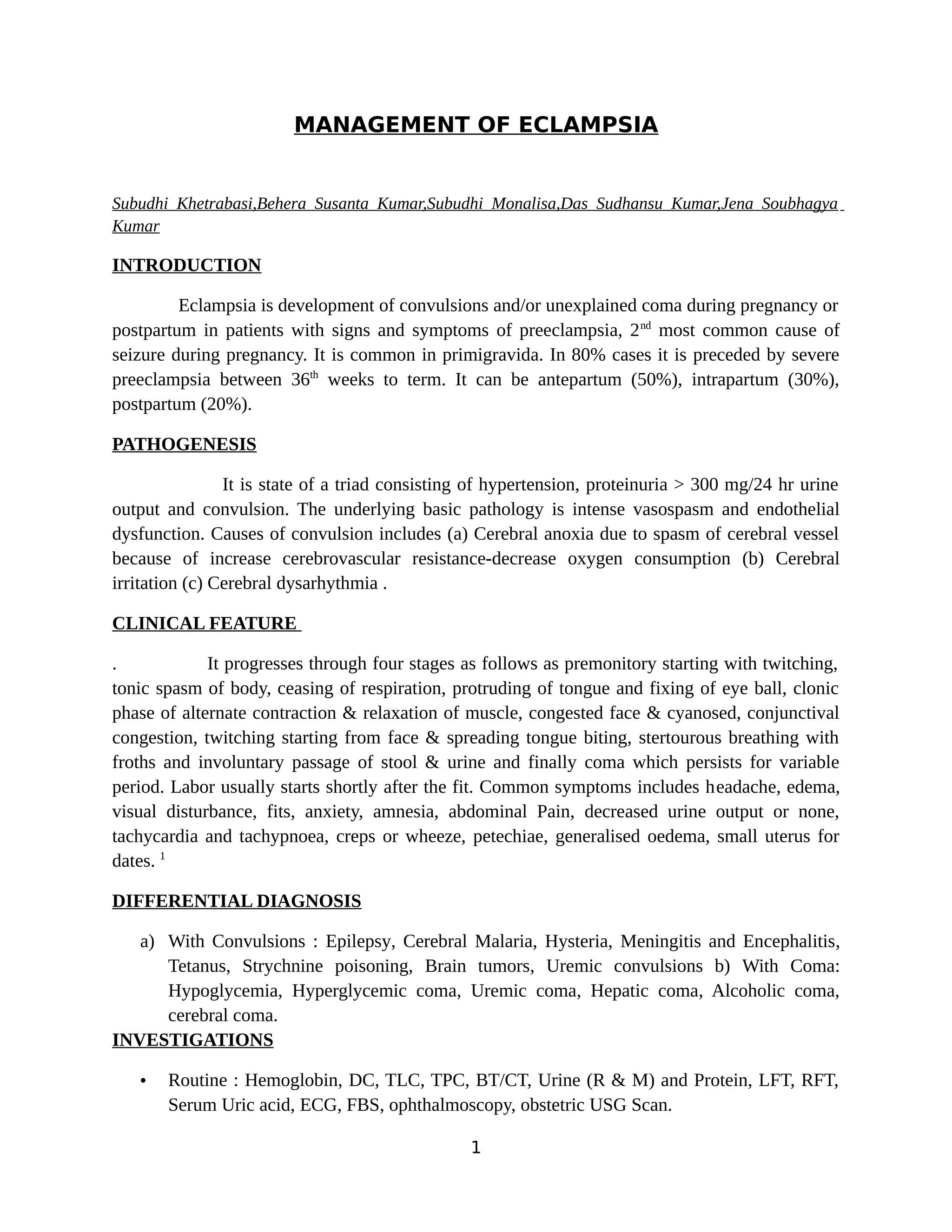 Eclampsia | PDF