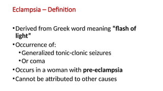 eclampsia [Autosaved].pptx eclampsia eclamptic | PPTX