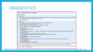 DIAGNÓSTICO
Preeclampsia—Pathophysiology and Clinical Presentations JACC State-of-the-Art Review Christopher W. Ives, MD,a Rachel Sinkey, MD, NO. 14, 2020
 