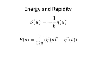 Energy and Rapidity
 
