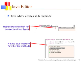 Java Editor Method stub insertion for inherited methods Method stub insertion for anonymous inner types Java editor creates stub methods 