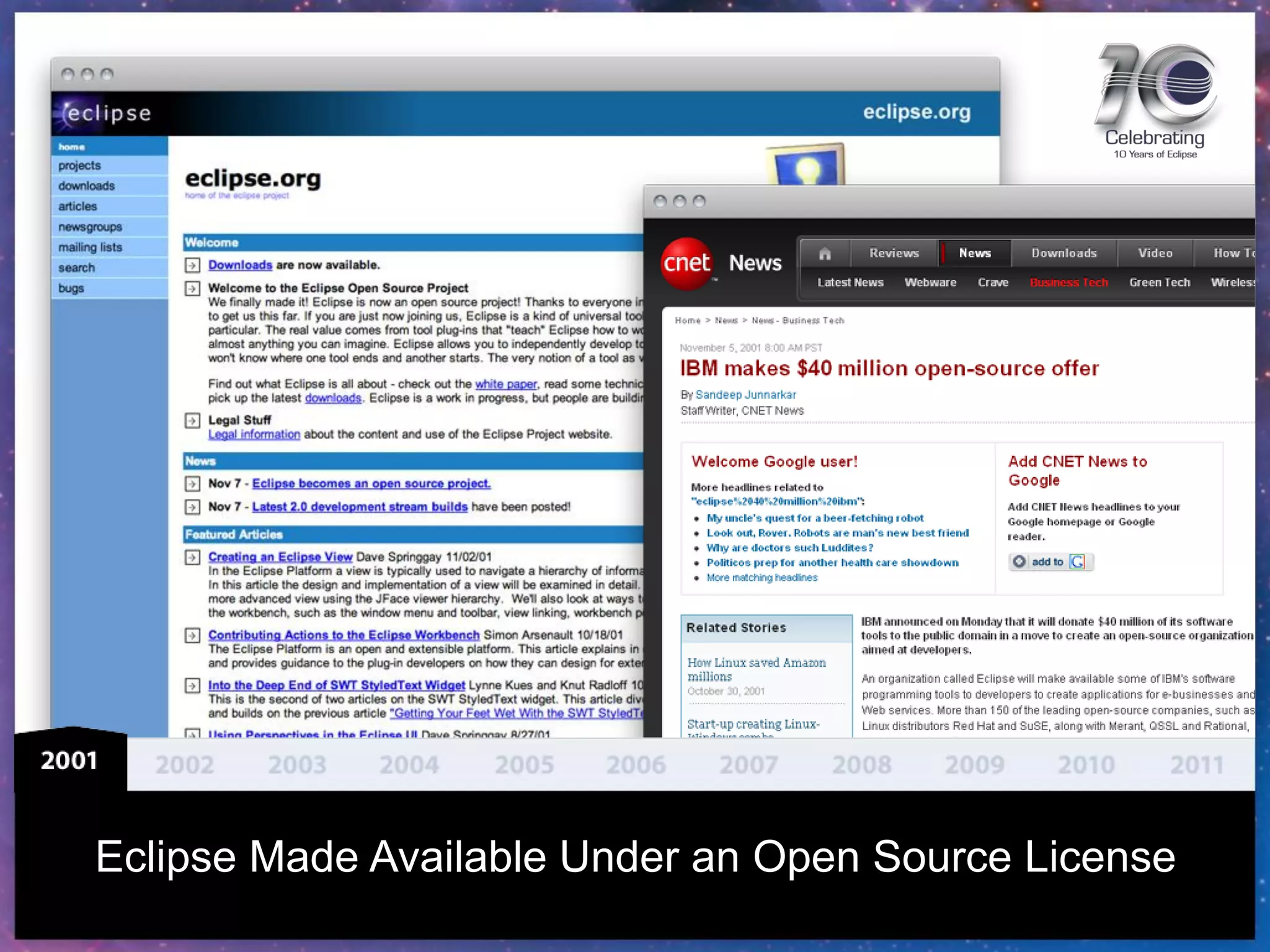 Eclipse Made Available Under an Open Source License