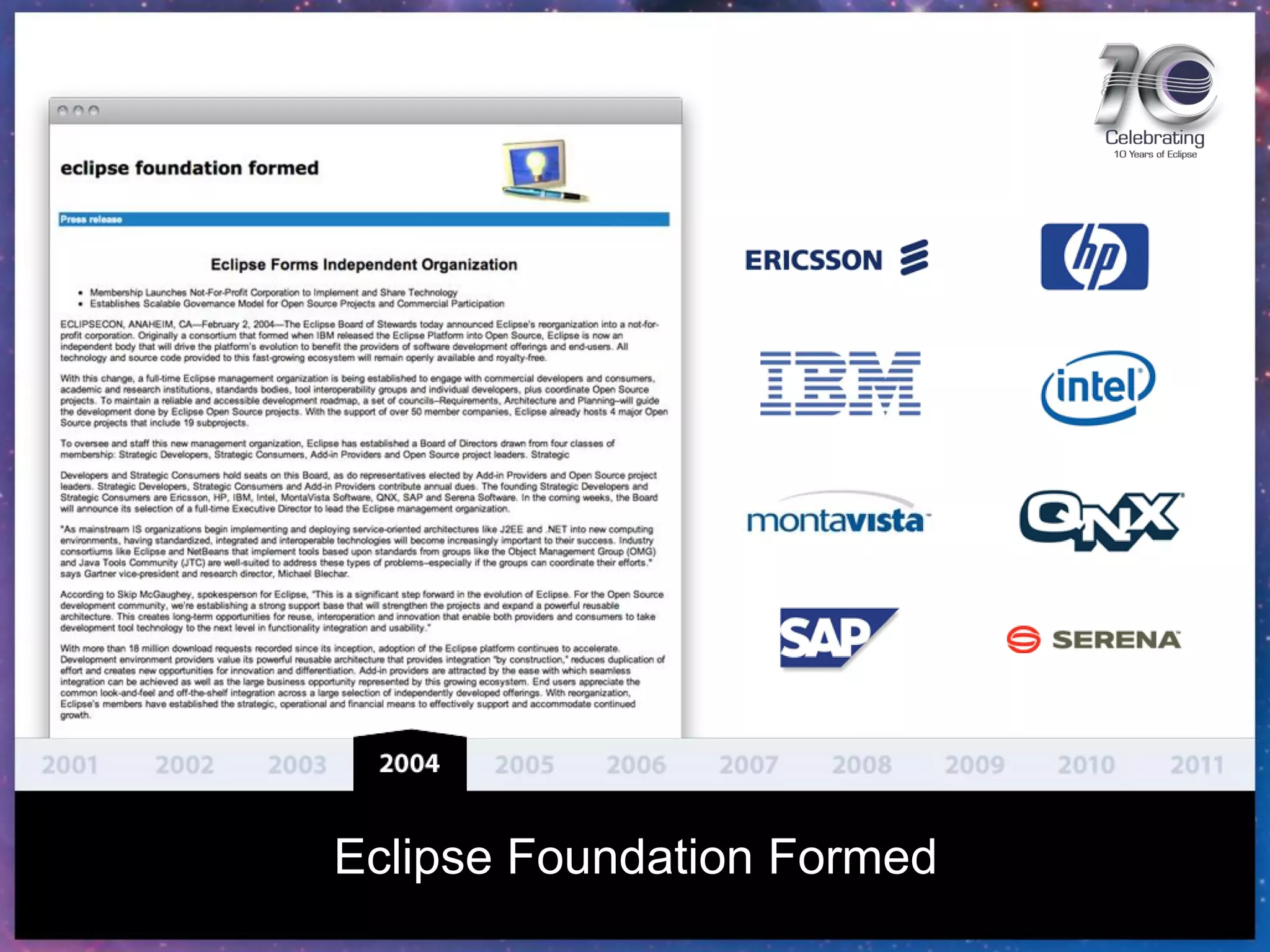 Eclipse Foundation Formed