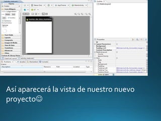 Así aparecerá la vista de nuestro nuevo
proyecto
 