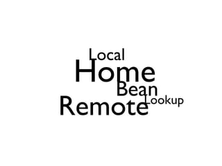 Local
 Home
   Bean
Remote    Lookup
 