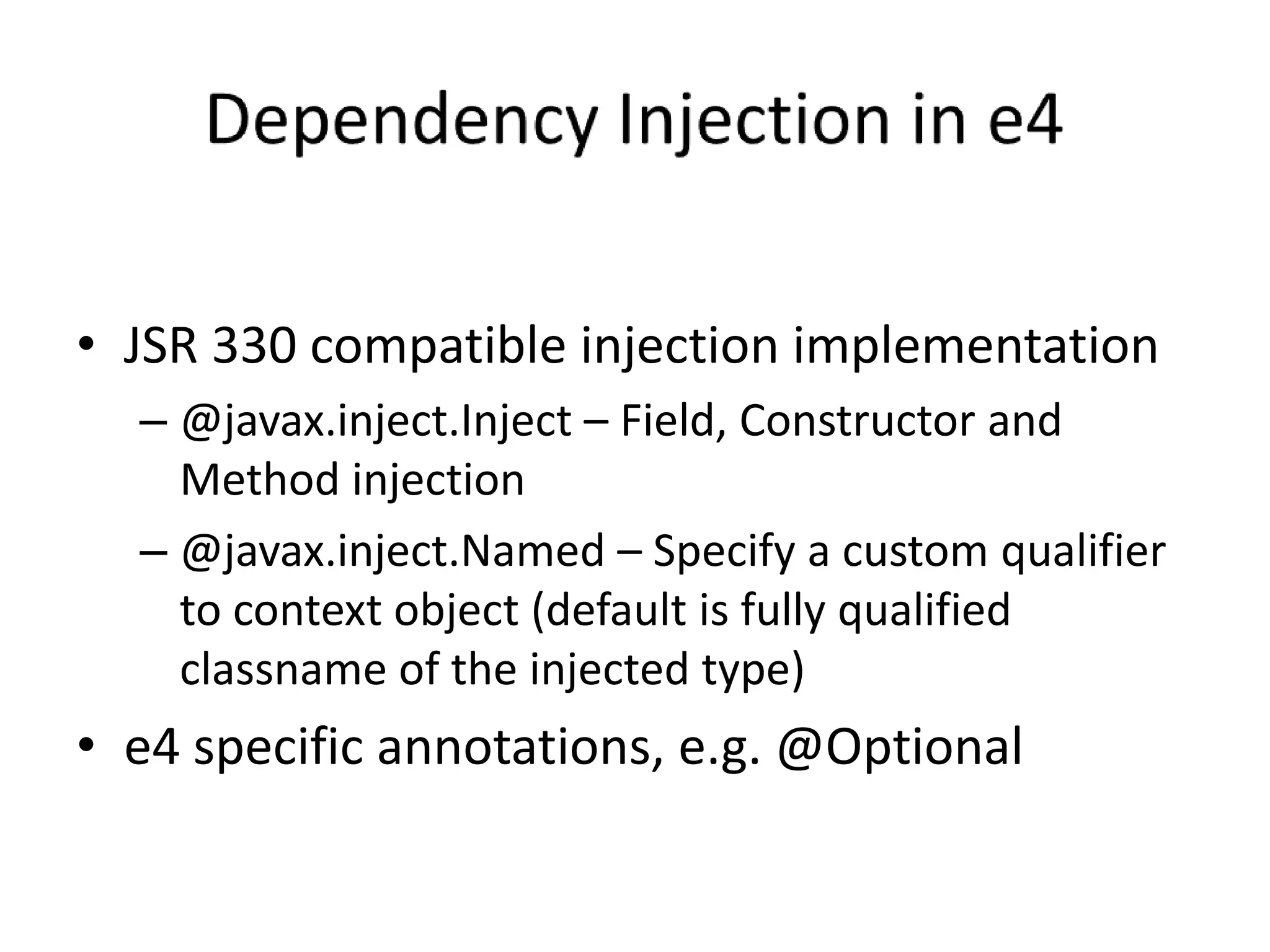 The e4 Programming Model