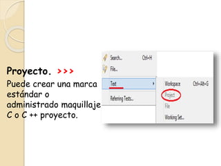 Proyecto. >>>
Puede crear una marca
estándar o
administrado maquillaje
C o C ++ proyecto.
 