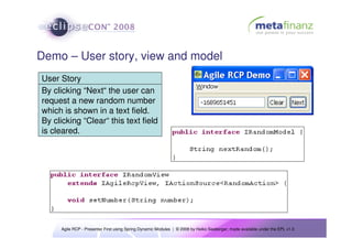 EclipseCon 08 - Agile RCP