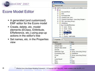 EclipseCon 2007: Effective Use of the Eclipse Modeling Framework | PPT