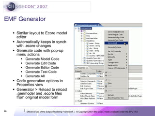 EclipseCon 2007: Effective Use of the Eclipse Modeling Framework | PPT