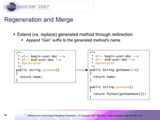 EclipseCon 2007: Effective Use of the Eclipse Modeling Framework | PPT