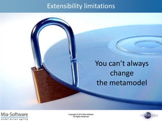 Extensibility limitationsYou can’talwayschange the metamodel