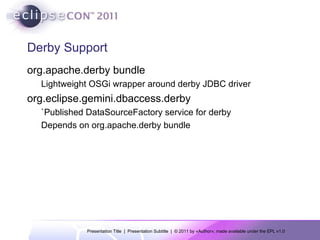 org.osgi.service.jndi.JNDIProviderAdmin service getObjectInstance() methods Search for ObjectFactory services the are appropriate