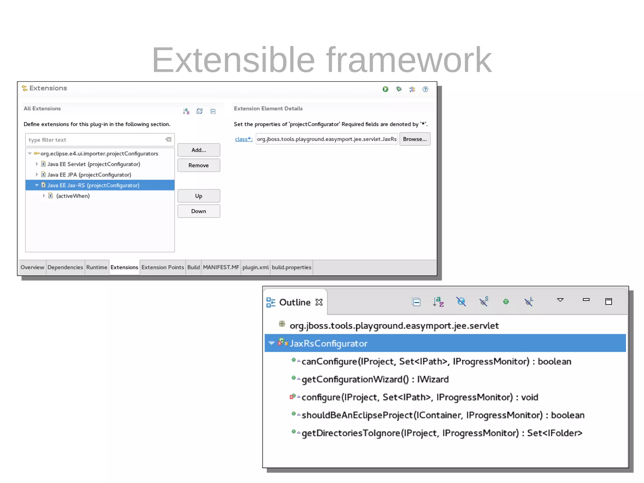 Extensible framework
 