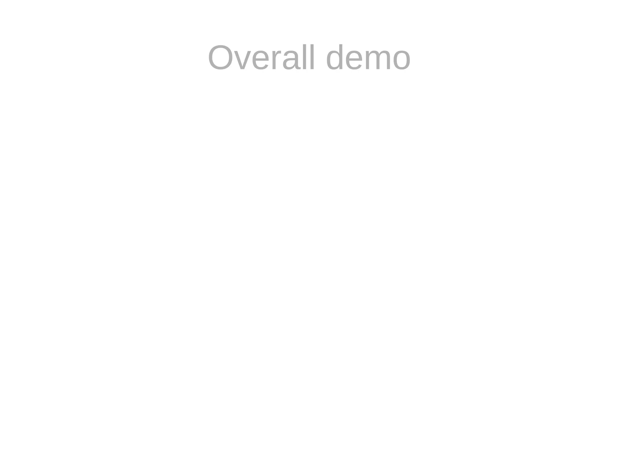 Overall demo
 
