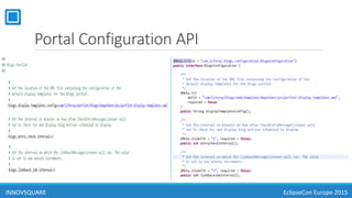 Portal Configuration API
INNOVSQUARE EclipseCon Europe 2015
 